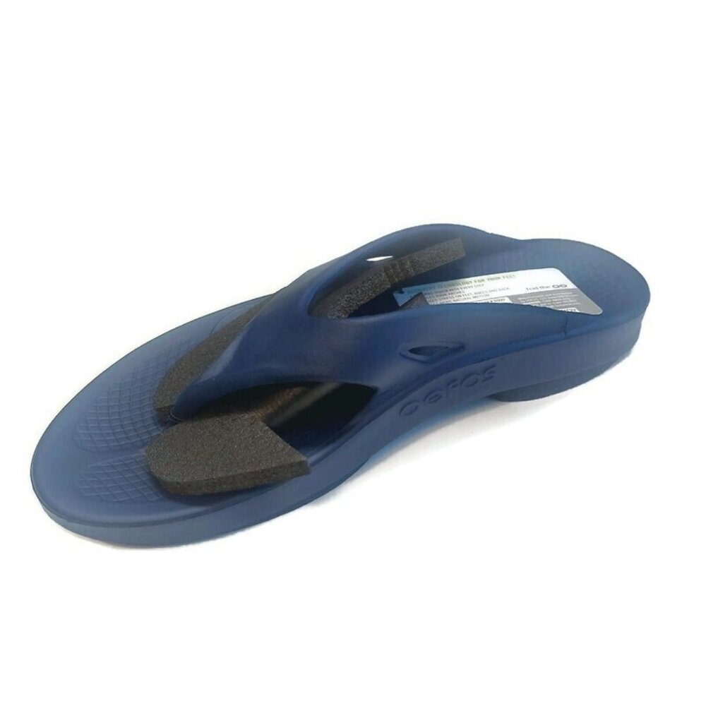 OOFOS Mens Size 12 Womens Size 14 Ooriginal Recovery Slide Pool Sandal Navy Blue - Picture 3 of 9